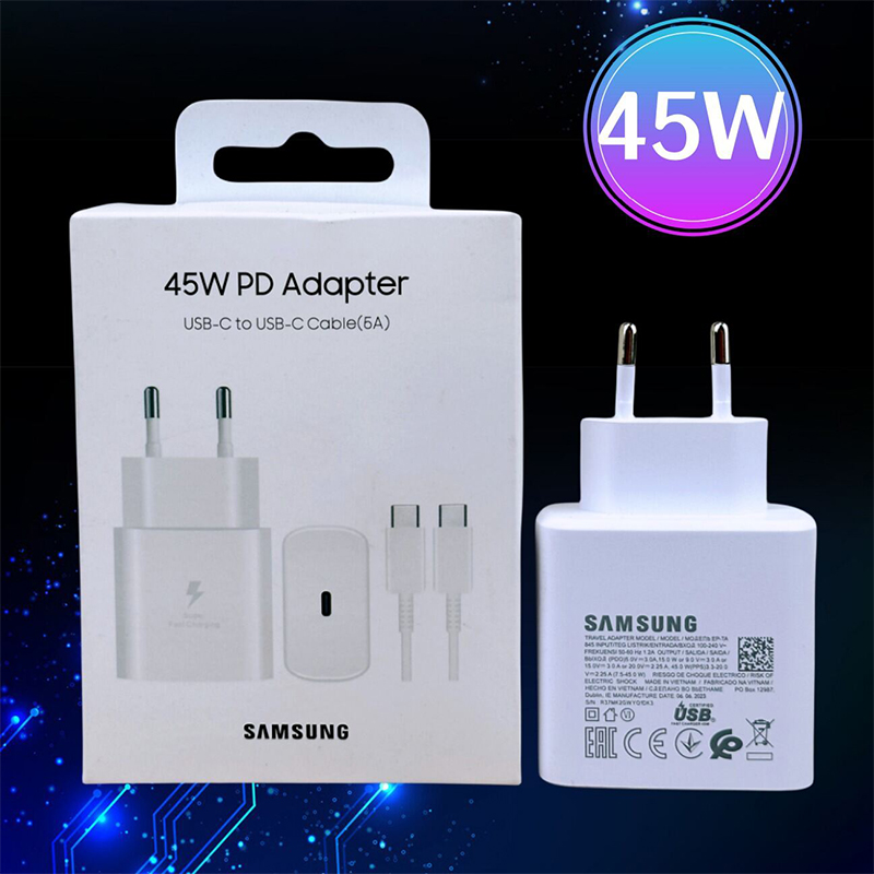 Picture of Samsung  45W PD Power Adapter Charger Super Fast Charge Genuine CERTIFIED Official Adapter For For Galaxy S23 S24 Ultra Z Fold 5 4 3 Flip 5 4 3-Black