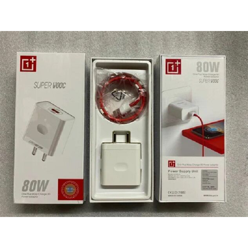 Picture of 80W SuperVooc Charger for OnePlus 10 Pro/10R, 65W Warp Charger for OnePlus 9 Pro/8T/Nord 2T/9R/9RT-White
