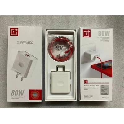Picture of 80W SuperVooc Charger for OnePlus 10 Pro/10R, 65W Warp Charger for OnePlus 9 Pro/8T/Nord 2T/9R/9RT-White