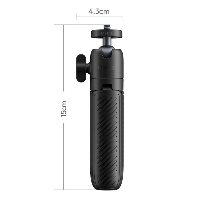 Picture of ULANZI MT88 Small Camera Tripod, Mini 3-in-1 Selfie Stick w Backpack Mount Shoulder Strap, 3-Sect Adjustable Tabletop Handheld Tripod Holder f Action Camera, DJI Pocket3, Xtra Muse, Insta 360 X5-Black