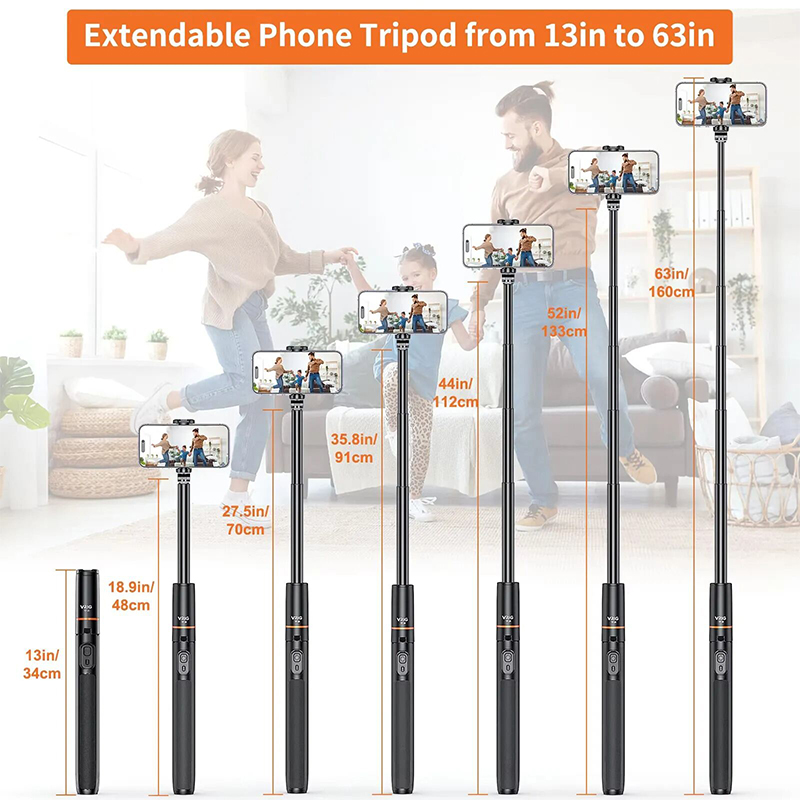 Picture of VRIG TP20 Extendable Selfie Stick Tripod-Black