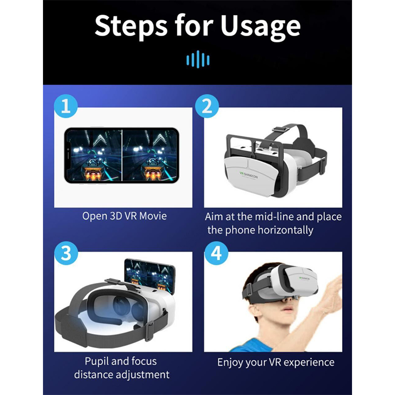 Picture of G12 VR Glasses 4.5 to 7 .0 inch 3D Virtual Reality Gaming Glasses Headset Helmet Goggles Lenses Smart For IOS Android Smartphone-White