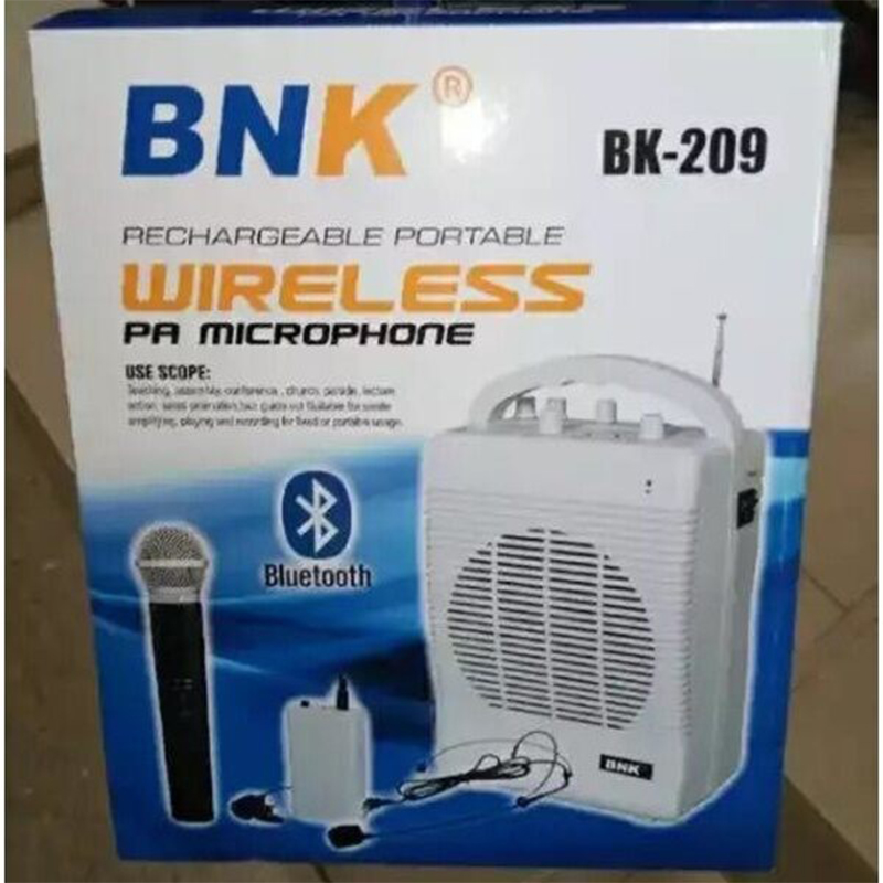 Picture of BNK bk 209 Professional Portable PA Speaker voice amplifier megaphone with 3 microphones-White