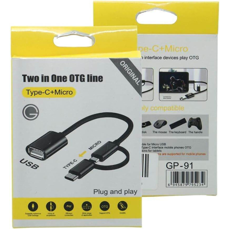 Picture of 2 In 1 USB 3.0 OTG Adapter Cable Type-C Micro USB To USB 3.0 Interface Charging Cable Line-Multicolor