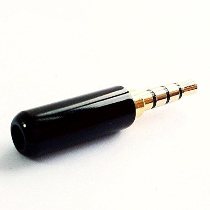Picture of Copper 4 Pole 3.5MM Plug Male Headphone Jack with Clip 3.5MM Stereo Audio Connector for 4mm Cable Adapter 5 pcs  Multicolour-Multicolor
