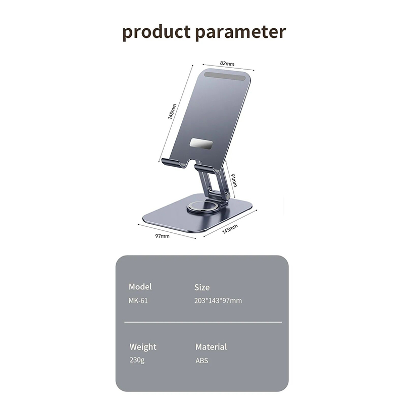 Picture of Jmary MK61 Rotating Stable and Antiskid wide compatibility foldable Desktop Holder For Mobile and Tablet-Silver