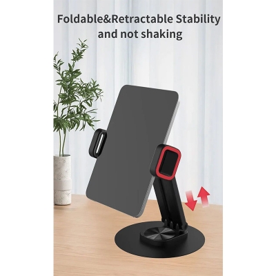 Picture of JMARY MK-63 360 Degree Rotating Foldable Desktop Stand Holder for Phone/Tablet-Black
