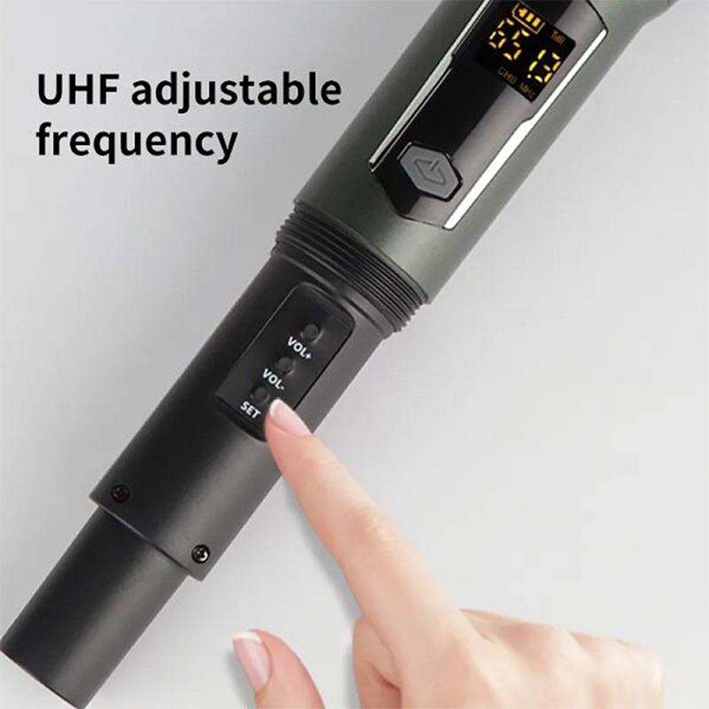 Picture of Shengfu cp-110 cd dual wireless hand microphone For journalist Black-Black