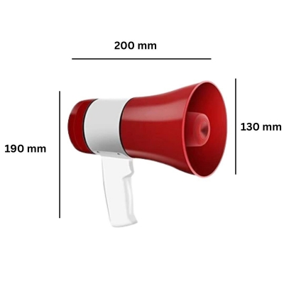 Picture of 80 watts Handheld Megaphone for Announcement with Recorder, USB and Memory Card Input-Red