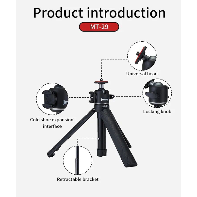 Picture of Jmary MT29 Desktop Extension Tripod Multifunction Interface universal Compatibility - Black-Black