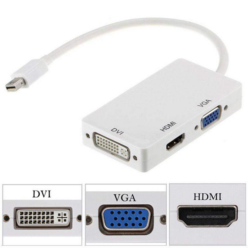 Picture of 3-in-1 Mini DisplayPort to VGA DVI or HDMI Converter Microsoft Surface Pro 6 5 4 3 Video Display Converter,Thunderbolt to HDMI VGA DVI Adaptor-White