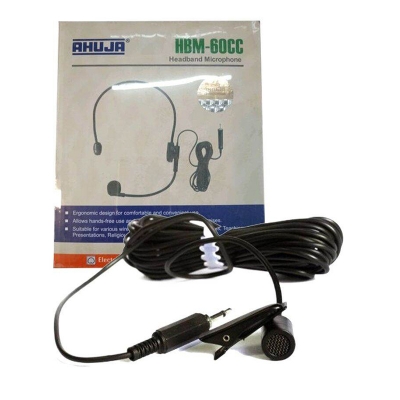 Picture of ''AHUJA HBM-60CC' Ahuja Head band Microphone 3.5 Mm Jack for connecting to laptop/PC Mosque-Black