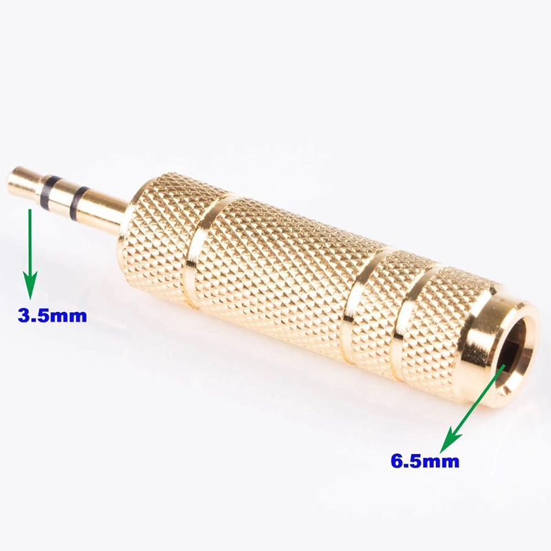 Picture of Golden Microphone 6.5mm Female to 3.5mm male Stereo Jack Audio Adapter Converter - 1pcs-Gold