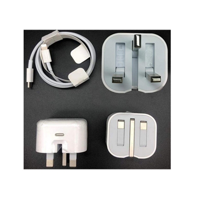 Picture of 20W PD Fast Charger and Cable For Iphone 12 pro Max 12mini Charger USB-C 3A Type C To Lightning three pin adapter-White