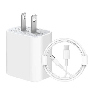 Picture of 20W Fast USB charger adapter with cable for IPhn 13/12/11/X/8/ipd-Antique White