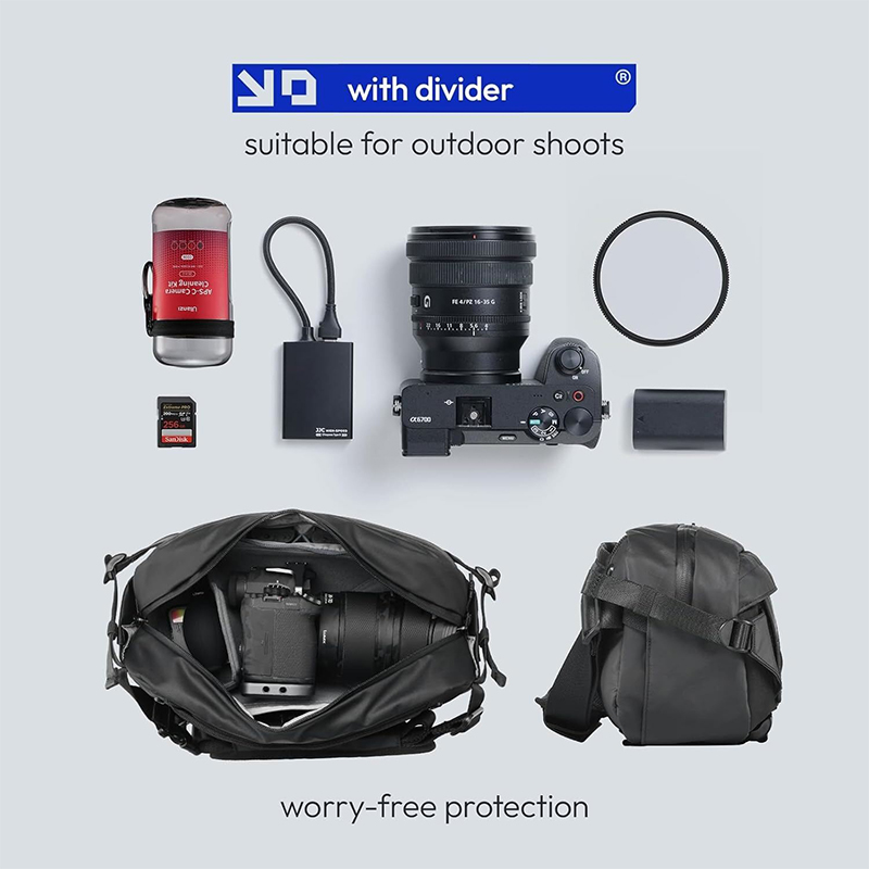 Picture of Ulanzi AB02 Outdoor Sling Bag Body-Cross Bag Chest Bag Travel Bag-Black