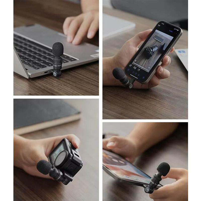 Picture of ​Ulanzi AM23 Type-C Mini Mic 360° Pickup Microphone Angle Adjustable Mic for Mac Min Smartphone Laptop Tablet-Black