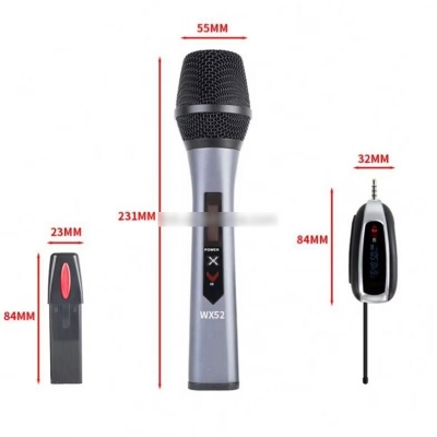 Picture of UHF Wireless Microphone wx 52 System with Dual Metal Handheld Mics – 260ft Range, Professional Cordless Dynamic Mic Set for Home Karaoke, Church, DJ, Party, Wedding, Meeting, KTV, PA System