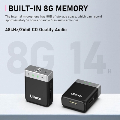 Picture of ULANZI AM18 Wireless Lavalier Microphone, U-Mic Lavalier Lapel Mic with 100m(328ft) Range,LCF Noise Cancellation, 20H Battery, Compact Wireless Lapel Mic