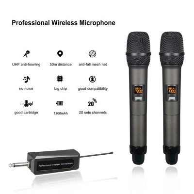 Picture of SHENGFU W-15 High Quality Microphone Studio universal microphone wireless microphone for Karaoke Machine/PA Speakers System/Mixer/Speech/Church/Wedding