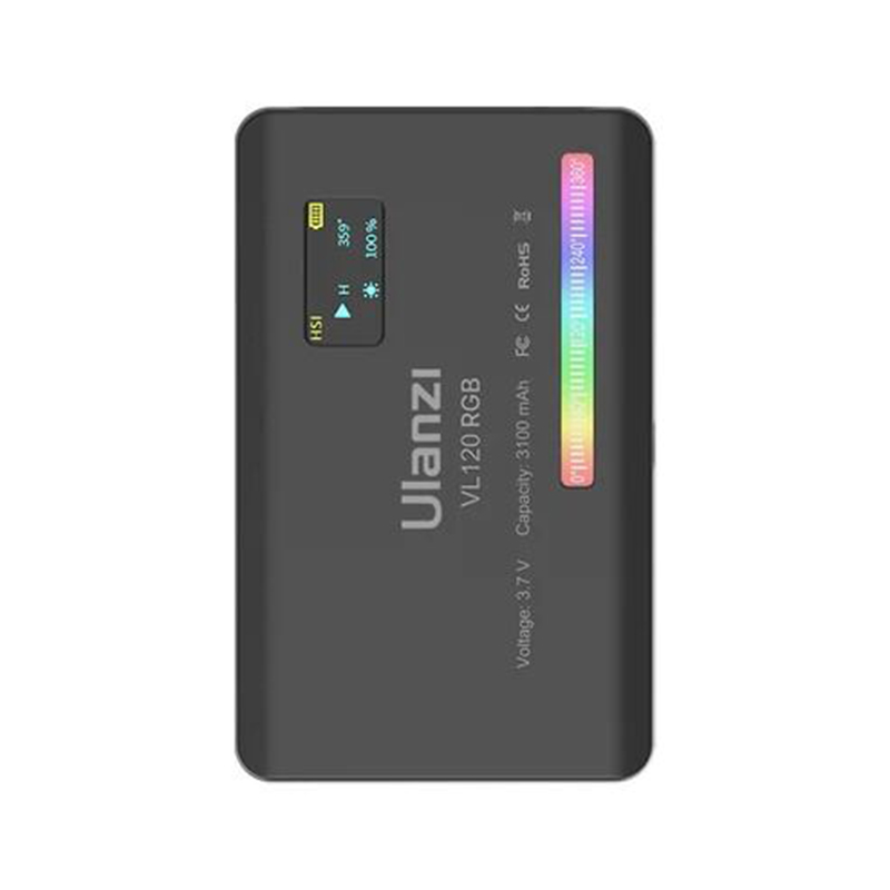 Picture of Ulanzi VL120 RGB Mini LED Video Light 2500K-9000K Photography Fill-In Light Dimmable CRI95+ 20 Lighting Effects Built-in Rechargeable Battery-Black