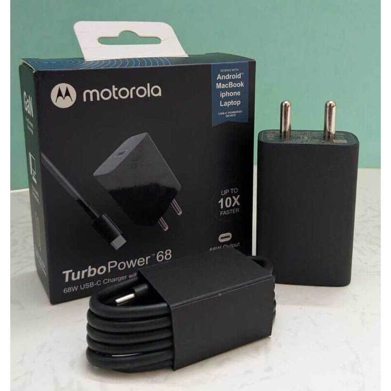 Picture of Motorola Turbo Power 68W USB-C Charger with Ganfast Technology EU pin-Black