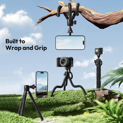 Picture of Ulanzi MT30 Magnetic Flexible Tripod For GoPro Magsafe Phone DSLR Camera iPhone 16 Fill Light Octopus Teleprompter Stand Holder-Black
