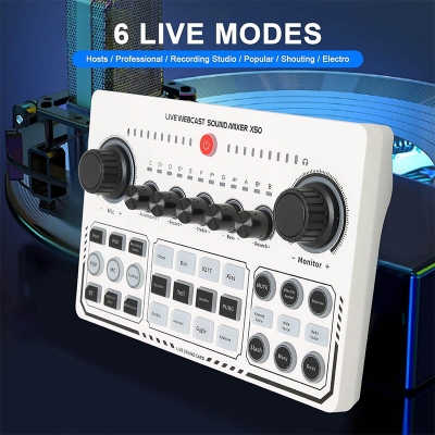Picture of X50 Professional Sound Card, Audio Studio Recording, Interface Mixers, Music Card Live Mobile Phone, PC-Multicolor