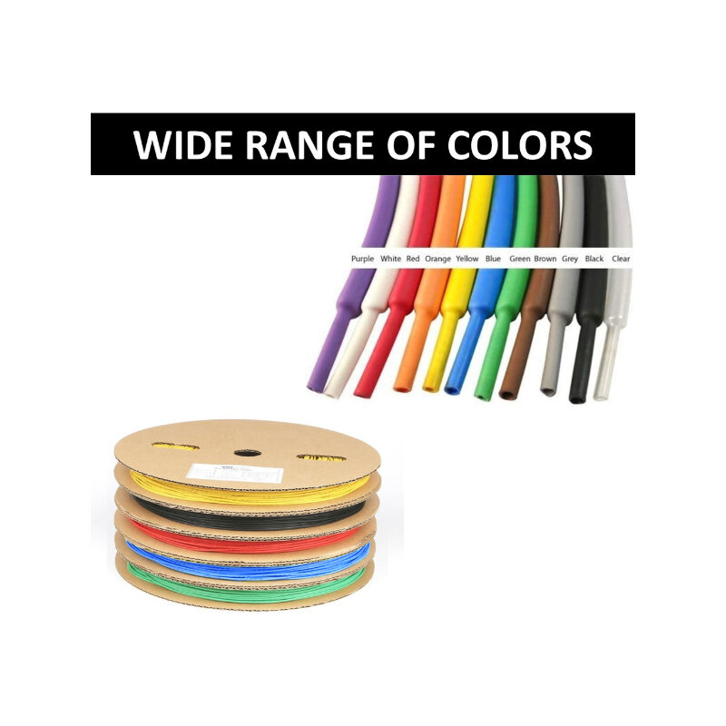 Picture of Heat Shrink Tubing Tube Assortment Wire Cable Insulation Sleeving Kit 200 miter Multicolor-3mm