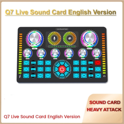 Picture of Professional Performance Q7 Sound Card Audio Mixer for Recording Live Streaming Sound Card Kit-Black