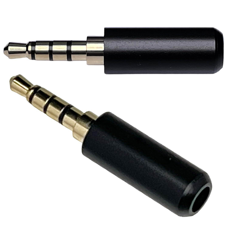 Picture of Copper 4 Pole 3.5MM Plug Male Headphone Jack with Clip 3.5MM Stereo Audio Connector for 4mm Cable Adapter 5 pcs  Multicolour-Multicolor