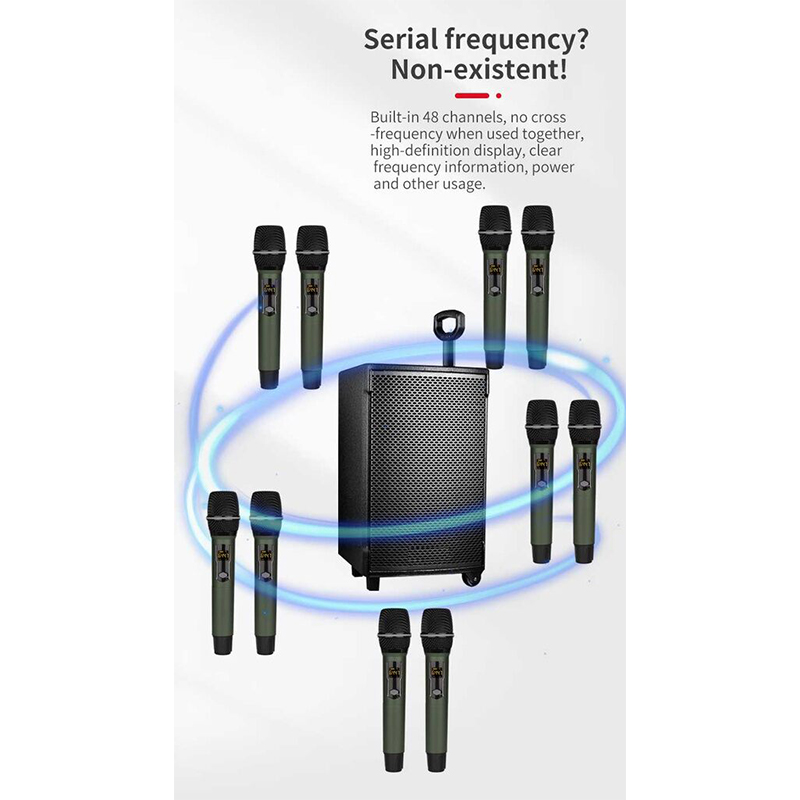 Picture of Shengfu cp-110 cd dual wireless hand microphone For journalist Black-Black