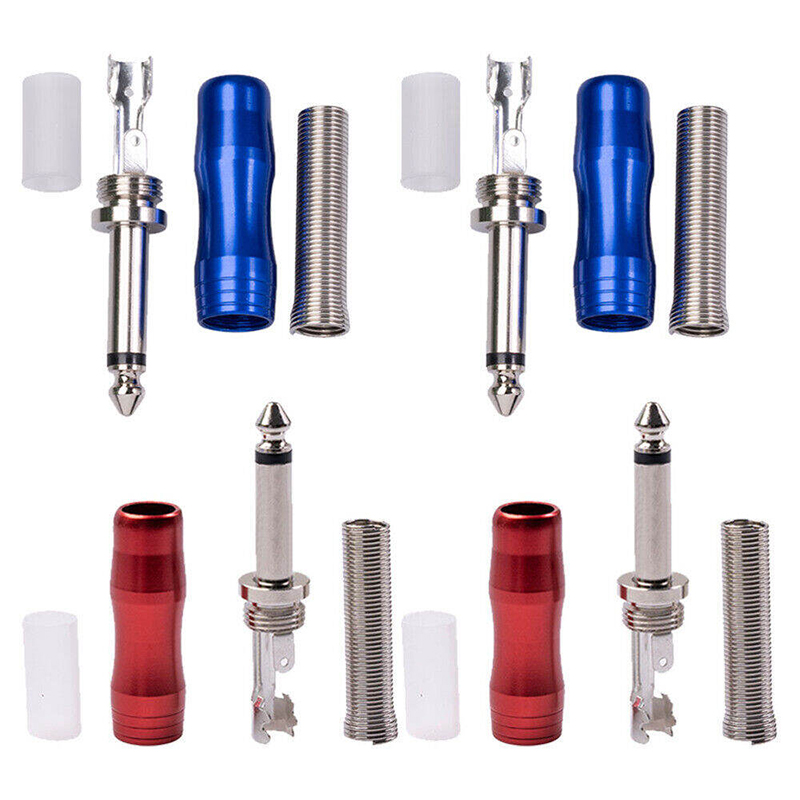Picture of 4 PCS Guitar Audio Plug Aluminum Alloy 6. 35mm Male Female Jack Solder-Multicolor