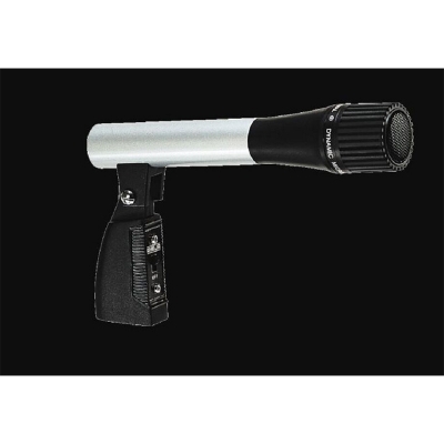 Picture of Ahuja AUD-77DX Wired Microphone Ahuja Unidirectional Dynamic Microphone with Holder 2.5mV/Pa-Silver
