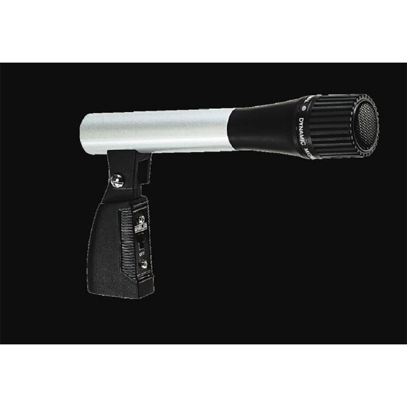 Picture of Ahuja AUD-77DX Wired Microphone Ahuja Unidirectional Dynamic Microphone with Holder 2.5mV/Pa-Silver