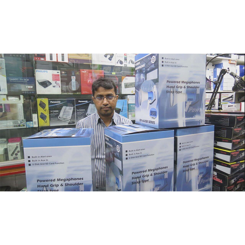 Picture of Er-66 MP3 USB Portable Wireless Megaphone Speaker Megaphone Loudspeaker Horn USB with Recording-White