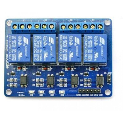 Picture of Arduino 4 channel relay module 5V control board with optocoupler  Relay Output 4 way relay module-Multicolor