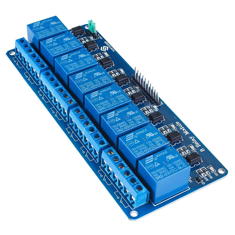 Picture of Arduino 8 Channel Relay Module 8-Channel Relay Control Board 5V 10A Relay Module Blue-Blue