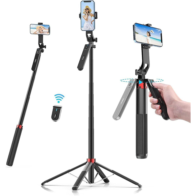 Picture of Ulanzi MA09 Selfie Stick Tripod, 71" Extendable Phone Tripod with Romote, Portable Cellphone Stand Tripod Quadrapod & iPhone Tripod, 3-in-1 Upgraded Travel Tripod for iPhone/Samsung/Camera/GoPro-Multicolor