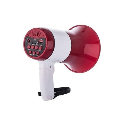 Picture of 80 watts Handheld Megaphone for Announcement with Recorder, USB and Memory Card Input-Red