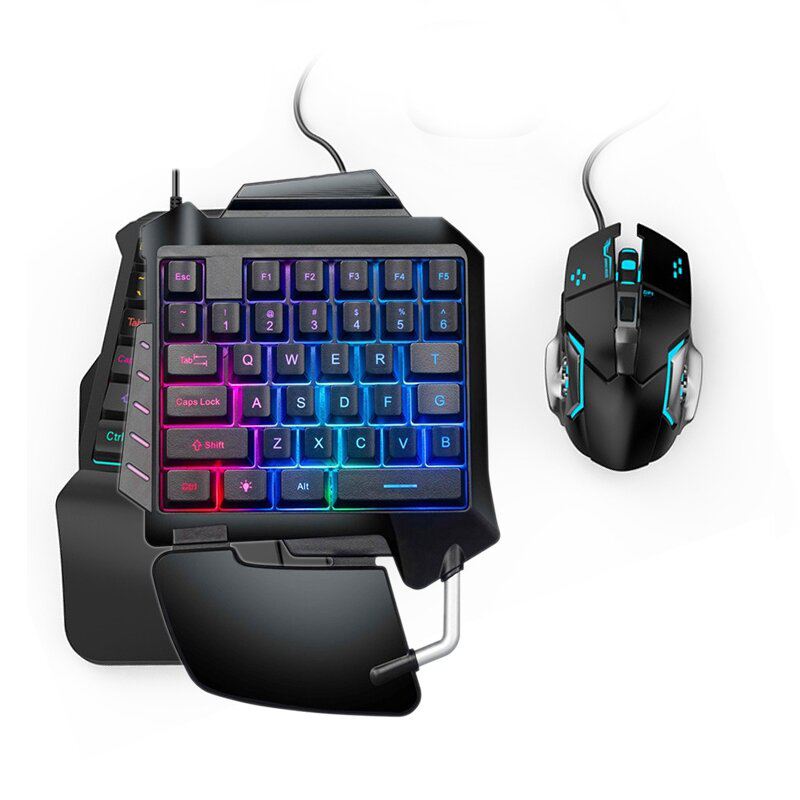 Picture of 4 in 1 Bluetooth PUBG Gaming Keyboard Mouse Converter Combo for Smartphone and PC - Black-Black