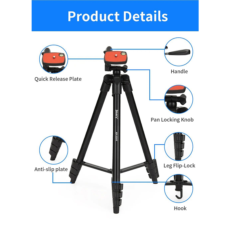 Picture of Jmary KP-2205 Professional Tripod with Mobile Holder- Black-Black
