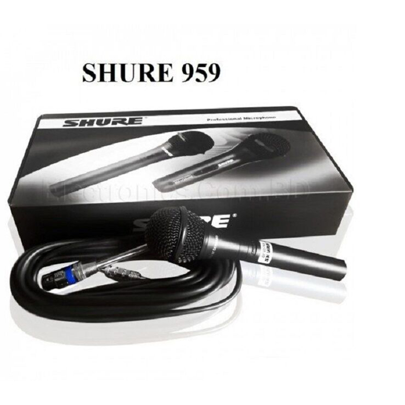 Picture of Shure Sm-959 Professional Uni-Directional Dynamic Microphone With XLR to 6.5mm Audio Cable 15 Feet-Black