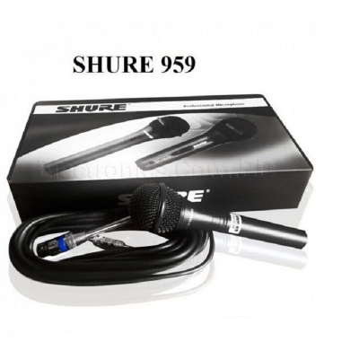 Picture of Shure Sm-959 Professional Uni-Directional Dynamic Microphone With XLR to 6.5mm Audio Cable 15 Feet-Black