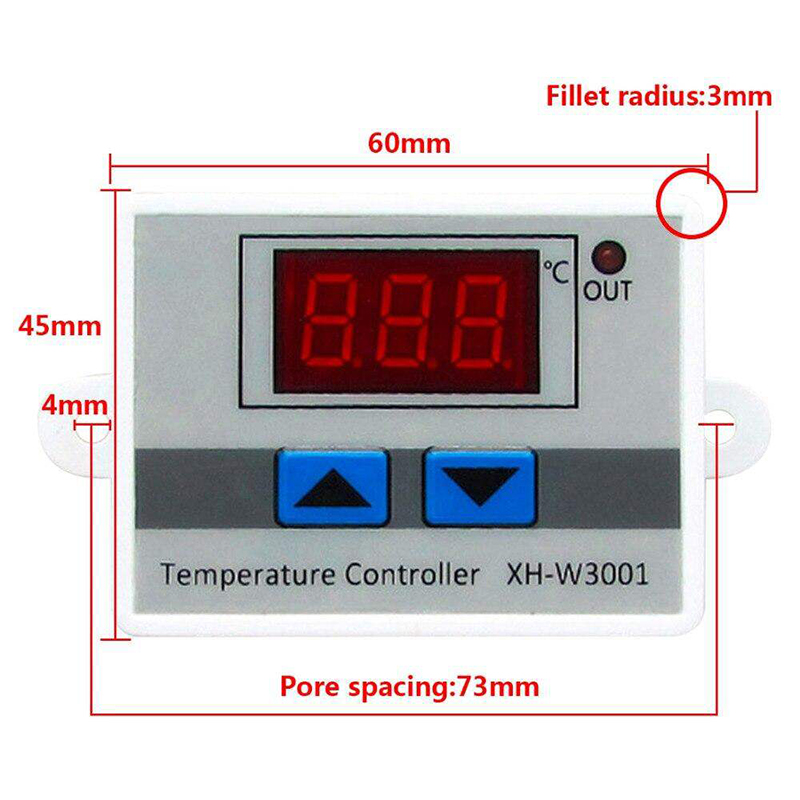 Picture of XH - W3001 Digital LED Temperature Controller 220V AC 10A Thermostat Control Probe, Incubator Temperature Controller, Temperature Controller for Egg Incubator-Multicolor