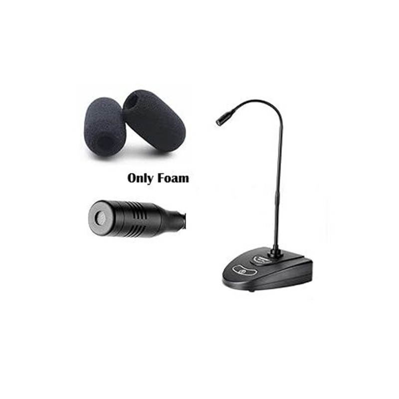Picture of Microphone Windscreen Sponge Cover Mic Foam Cap for Gooseneck Meeting Mic 1 pices (1*1.5 Inch )  Black-Black