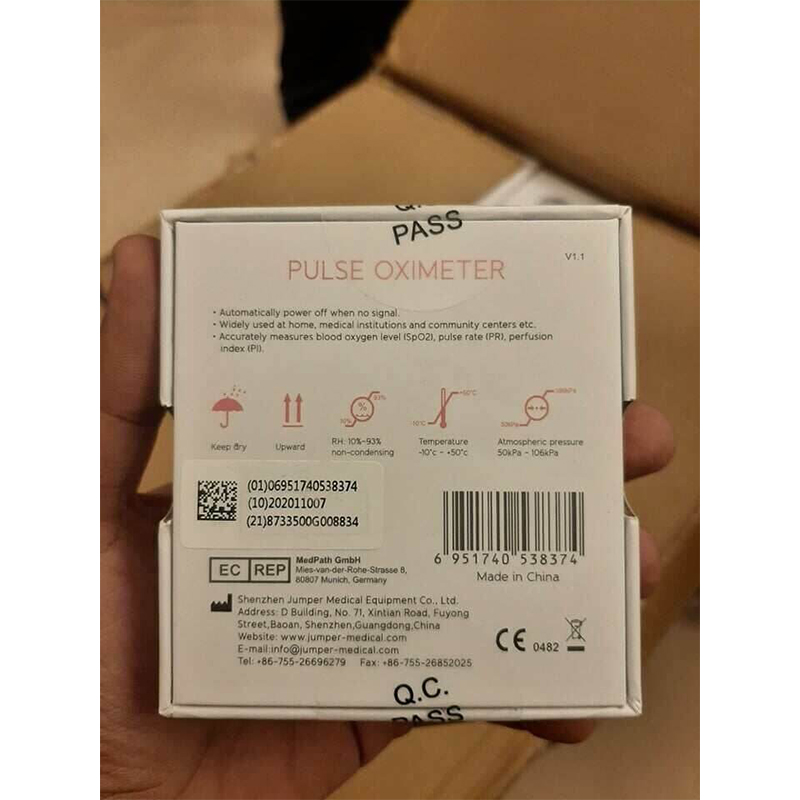 Picture of Jumper Fingertip Pulse Oximeter JPD 500-G (LED VERSION) Fingertip Pulse Oximeter (CE & FDA Approved)-Multicolor