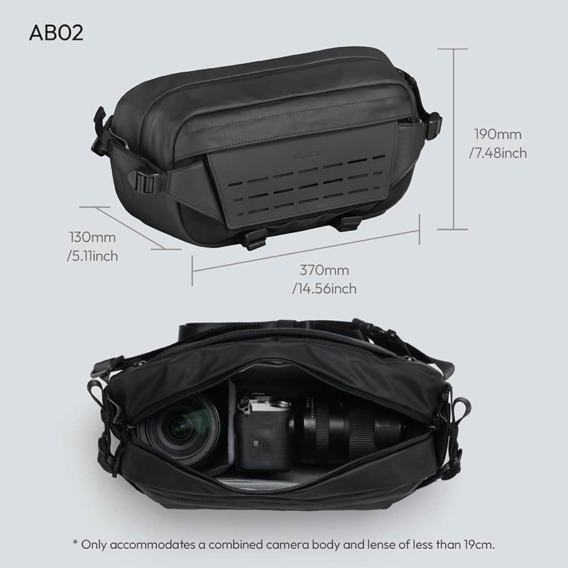 Picture of Ulanzi AB02 TAI Outdoor Sling Bag 9L Photography Pouch Large Capacity Carry Casual Bag for Camera Lens Accessories-Black