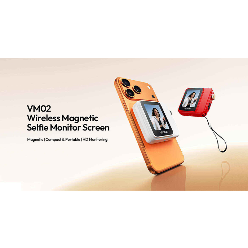 Picture of Ulanzi VM02 Wireless Magnetic Selfie Monitor Screen is a compact device that mounts to the back of your smartphone