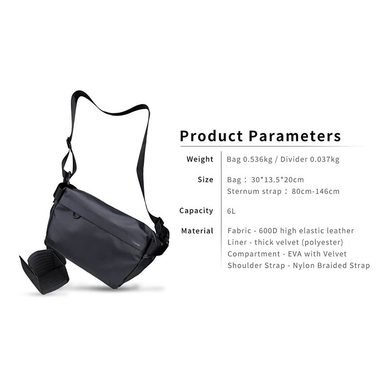 Picture of Ulanzi PB008 DSLR Camera Bag Waterproof Shoulder Video Camera Case For Canon Nikon Sony Lens Pouch photography Photo Bag-Black